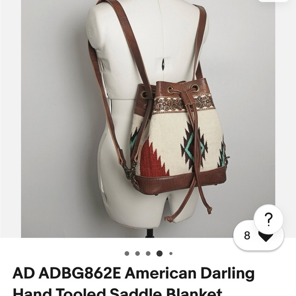 American Darling Handbags - American Darling Brown and Cream Southwestern Backpack